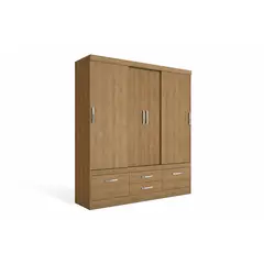 YARDAS - Closet Alexa Nogal Puertas Correderas y Batientes 4 Cajones