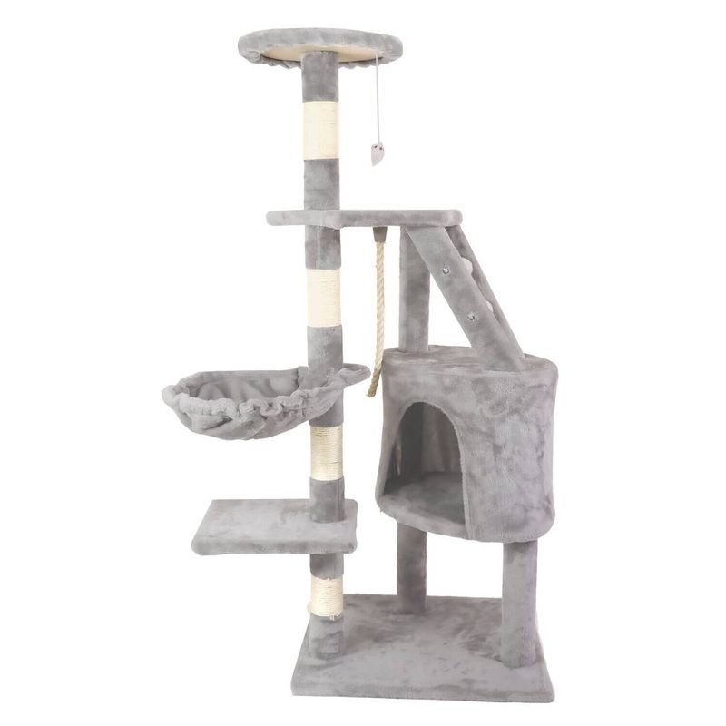 OLINA - Rascador de gatos con hamaca gris claro Sam