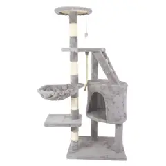 OLINA - Rascador de gatos con hamaca gris claro Sam