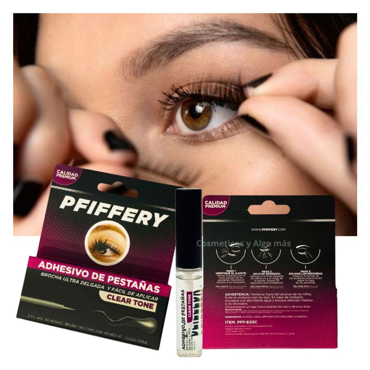 GENERICO - Pegamento ideal para pestañas corridas transparente