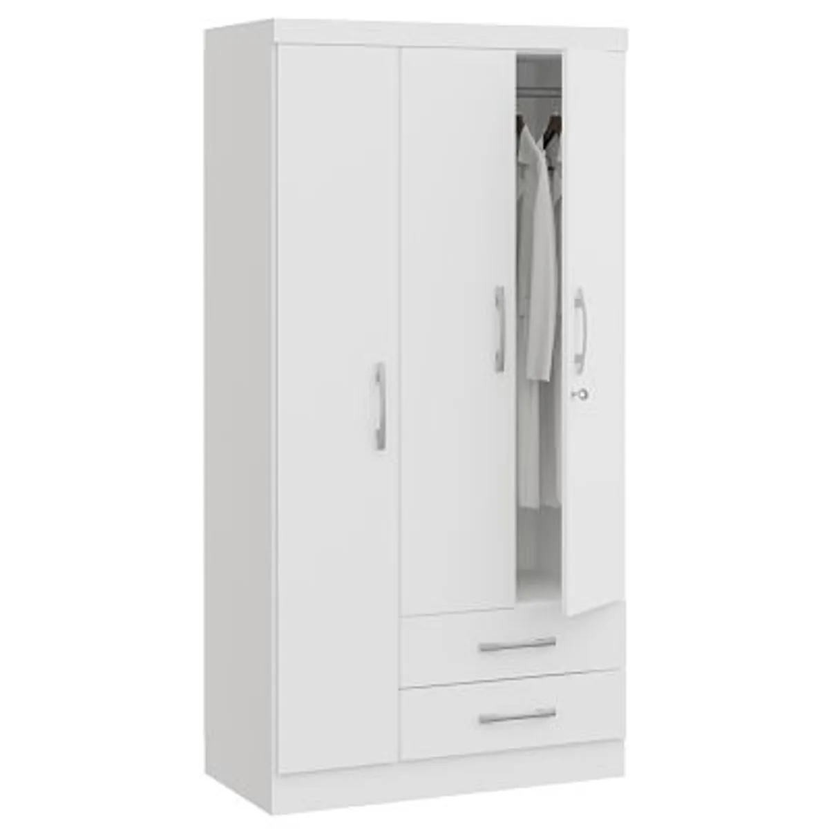 YARDAS - Closet Yardas Leticia Blanco 1x4 3 Puertas 2 Cajones