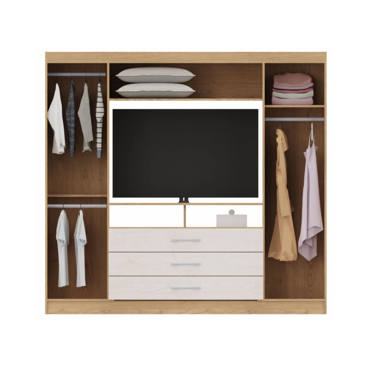 YARDAS - Closet Yardas Trinidad Albayalde / Angelín 2 Ptas 3 Cajones Lcd 46"