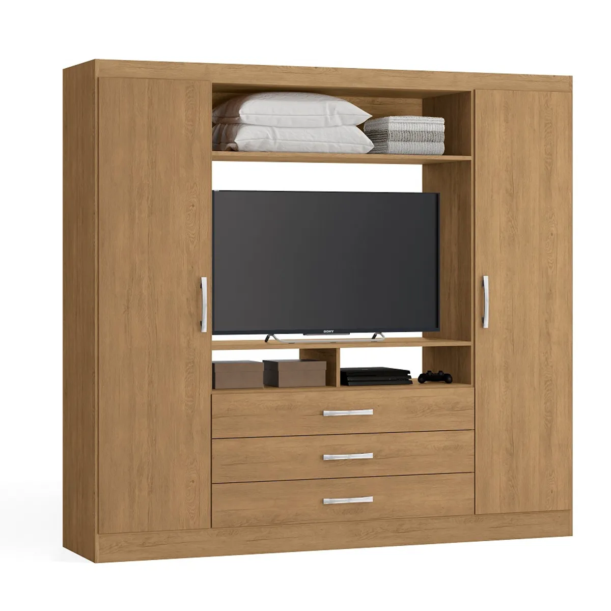 YARDAS - Closet Yardas Trinidad Nogal 2 Puertas 3 Cajones Lcd 46"