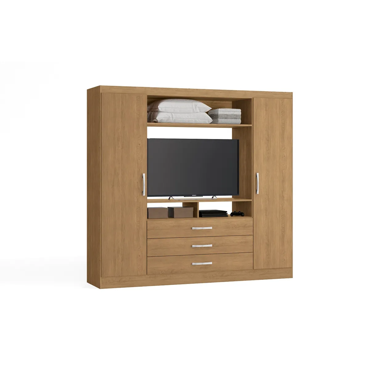 YARDAS - Closet Yardas Trinidad Nogal 2 Puertas 3 Cajones Lcd 46"