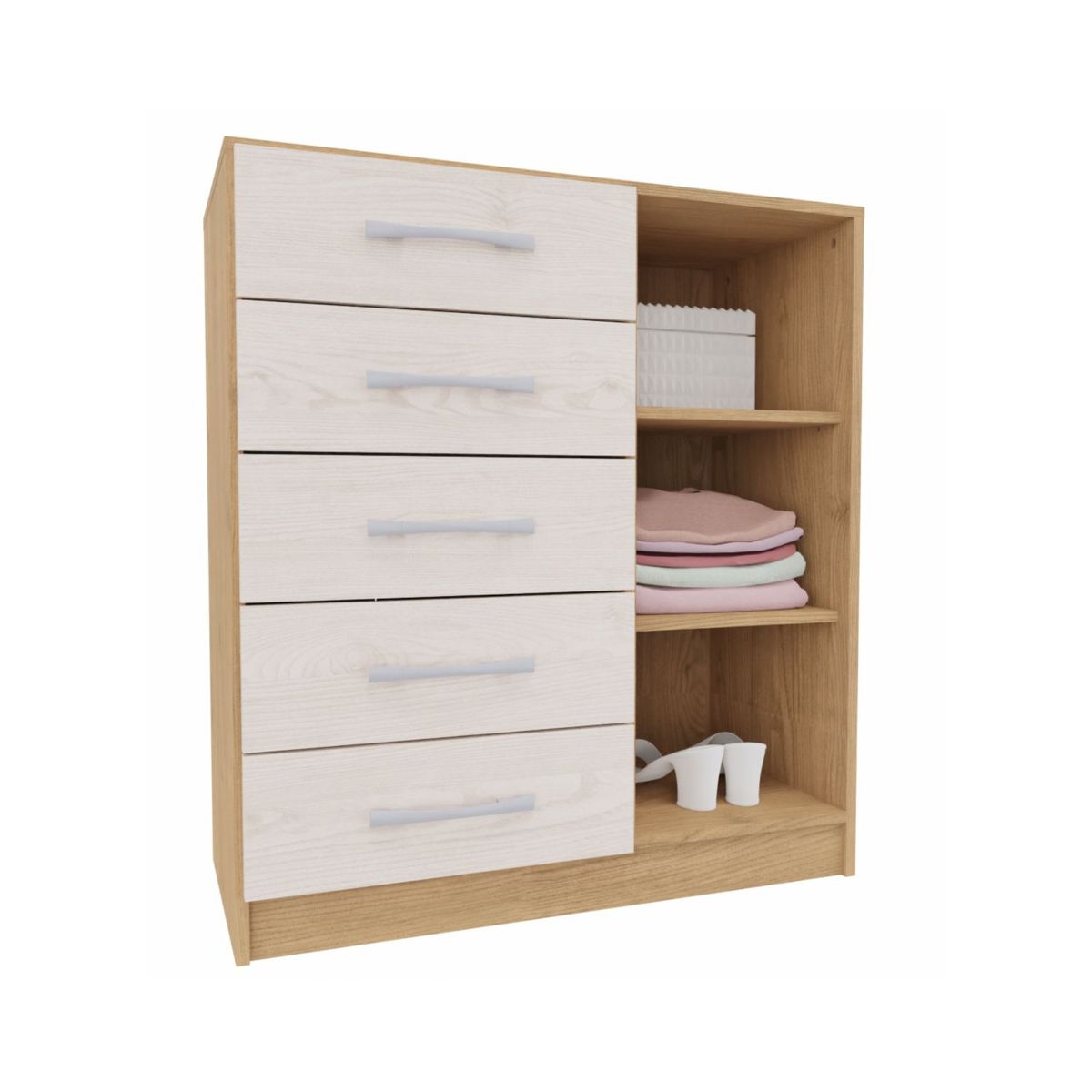 YARDAS - Cómoda Yardas Beatriz Albayalde / Angelín 5 Cajones 1 Puerta