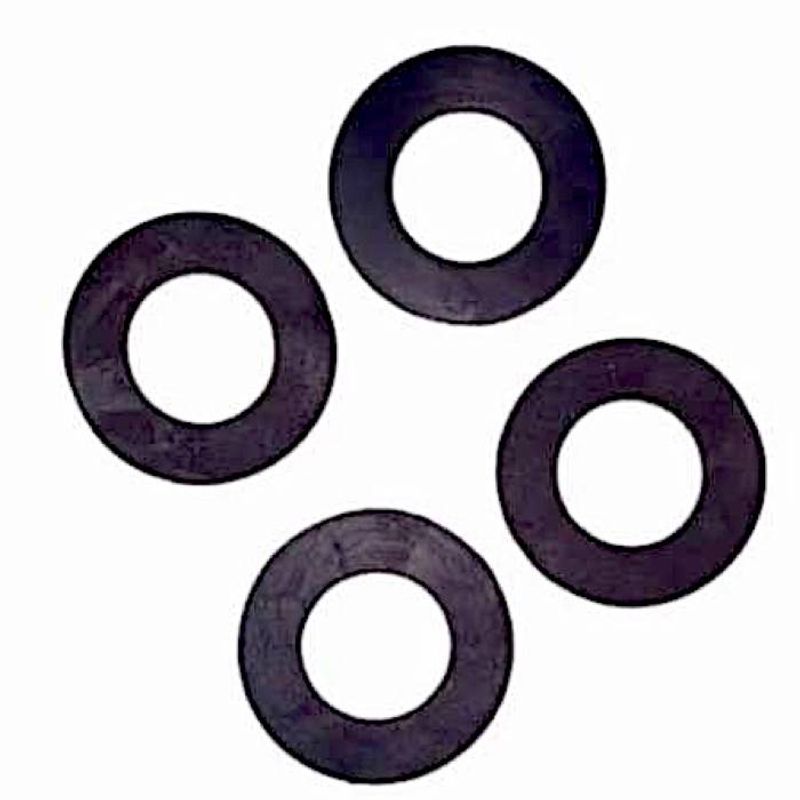 GENERICO - Pack de 4 Gomas Planas Negra de Ajuste para Llave de 1/2"