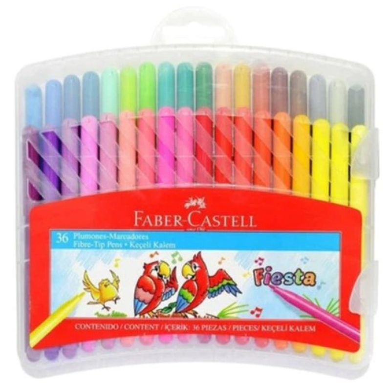 FABER-CASTELL - Plumones Fiesta 36 colores estuche rígido