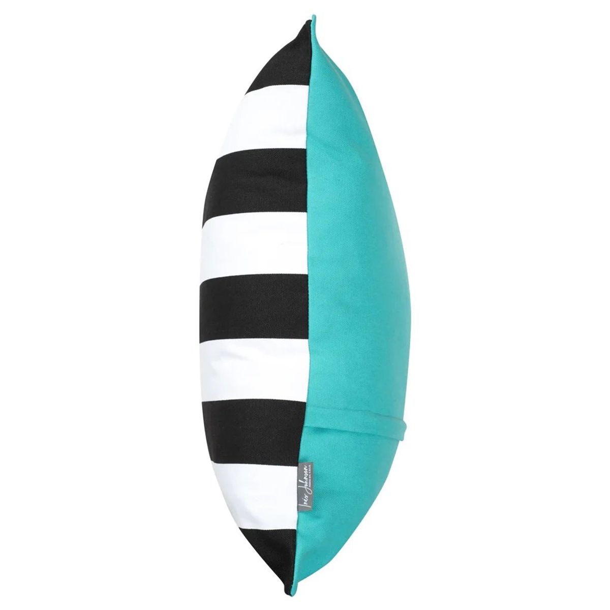 INES JOHNSON - Cojín 50x50cm blanco/negro listado Inés Johnson Mimbral