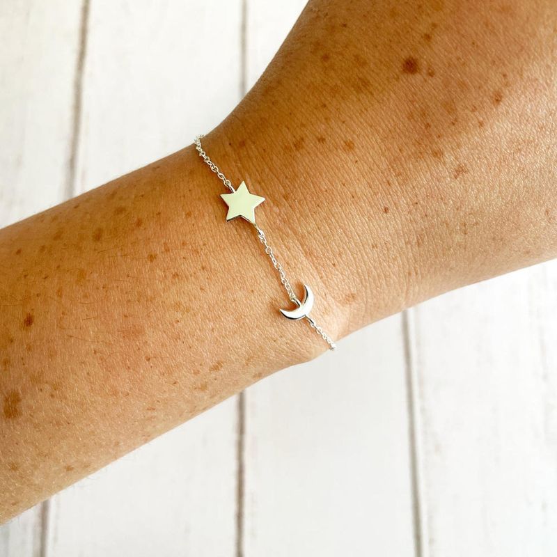 ZAZU - Pulsera Luna y Estrella de Plata
