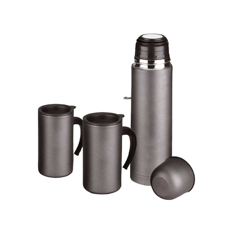 GENERICO - Set termo + 2 tazones gun metal