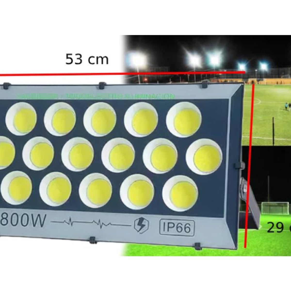 GENERICO - Foco Proyector 800w Reflector Canchas Cultivo Industrial