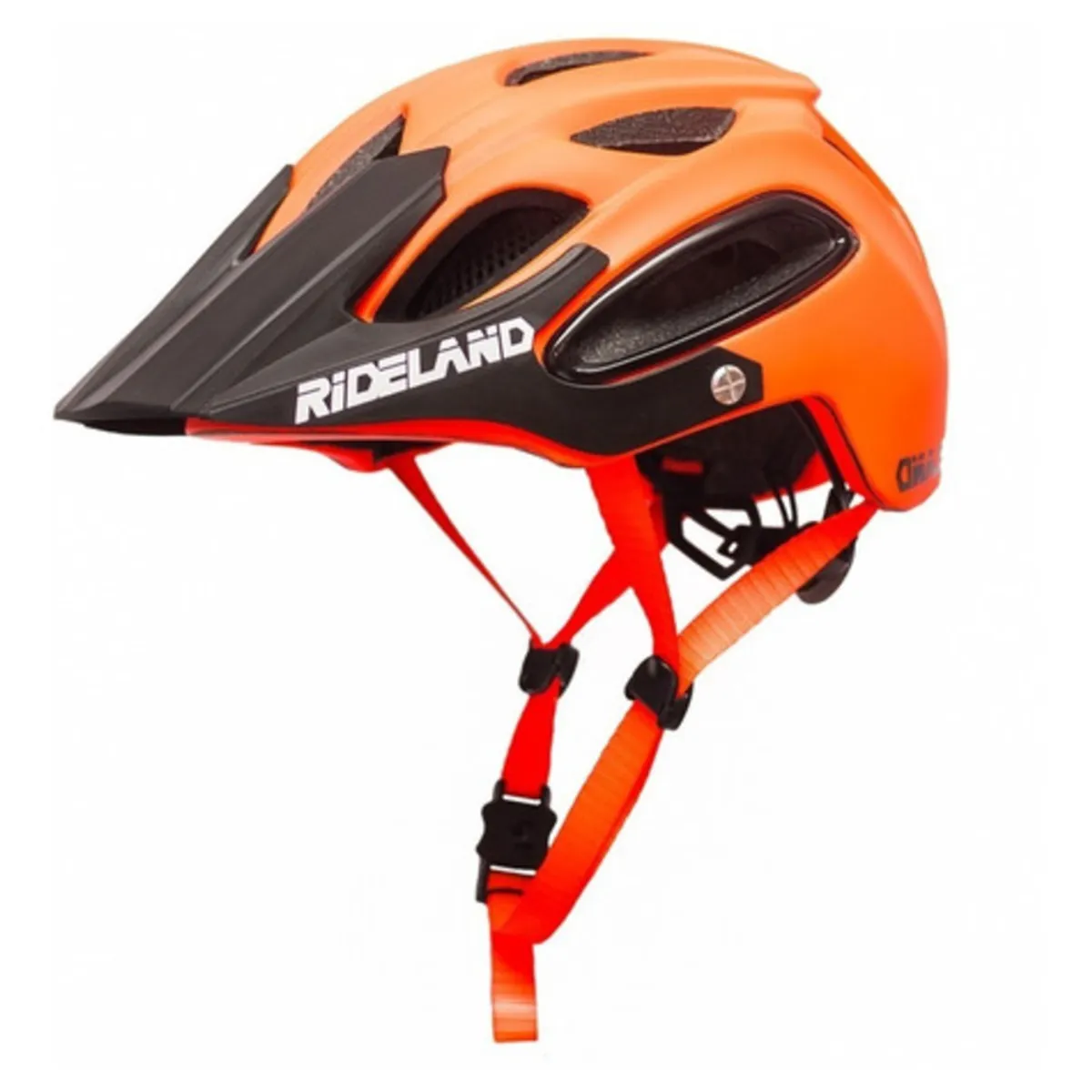 RIDELAND - Casco De Bicicleta Rideland All-track Mtb Imán Negro Naranja  M