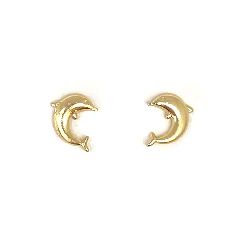 ANDREA COGGIOLA JOYAS - Aros Delfín Mini Enchapado Oro 18K