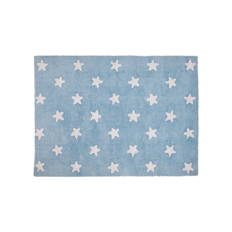 SUR DISEÑO - Alfombra Estrellas Celeste Blanco 120 x 160cm