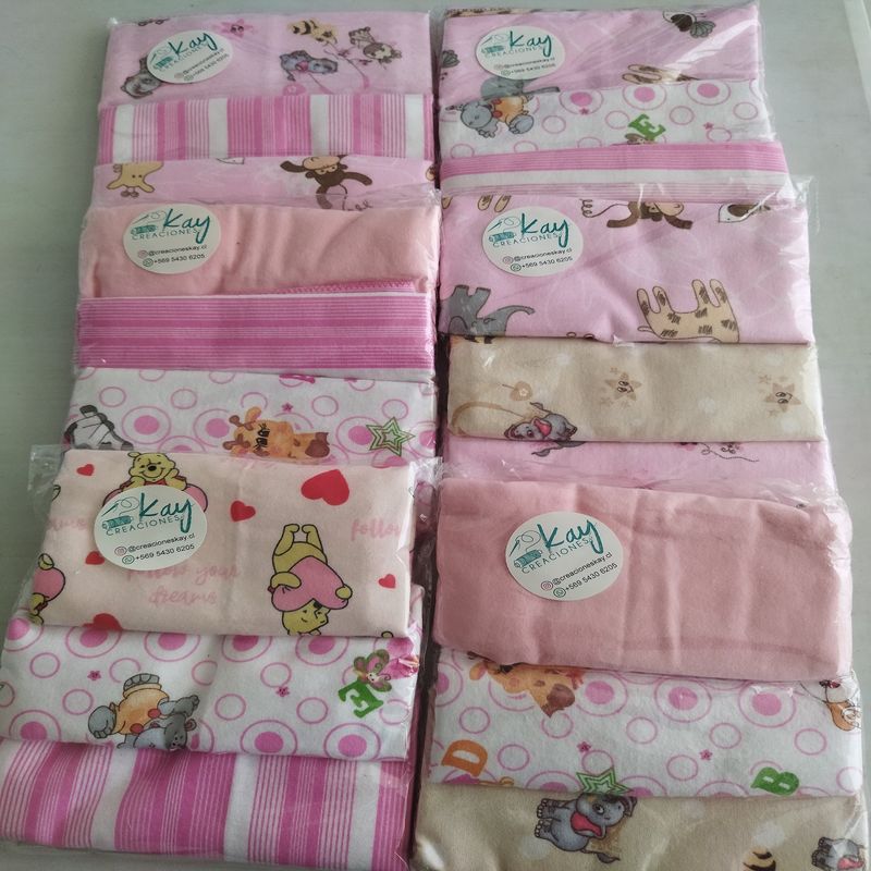 GENERICO - Pack de 3 Pañales de tela niña