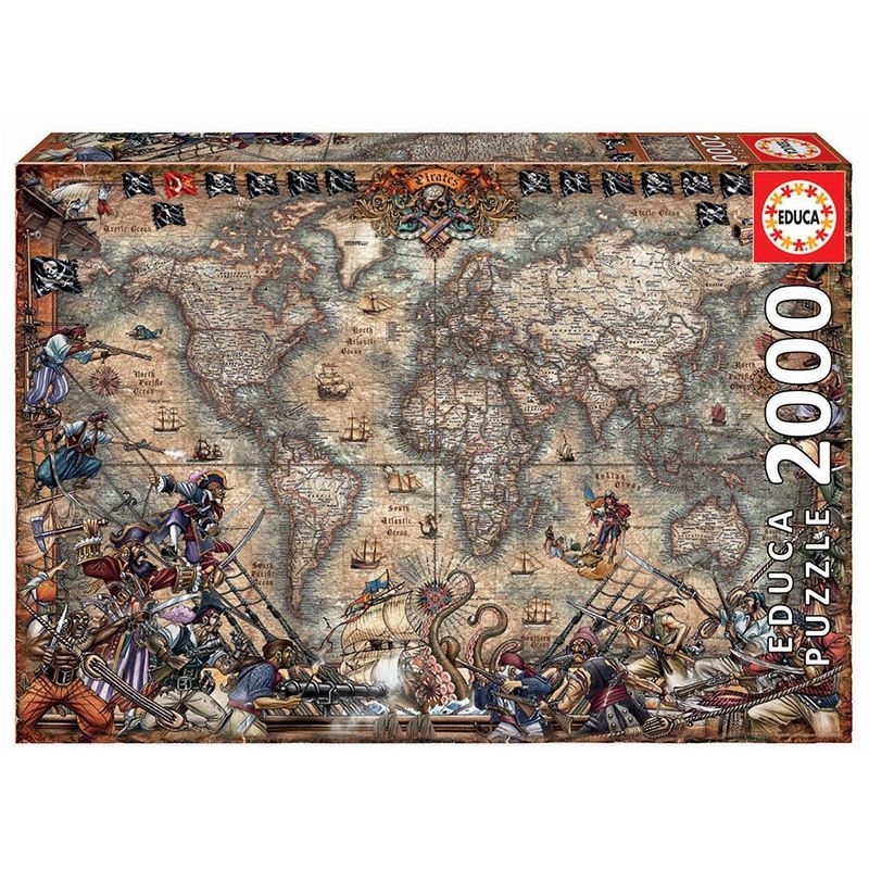 EDUCA - EDUCA 18008 PUZZLE 2000 PIEZAS MAPA DE PIRATAS FSC ( R )