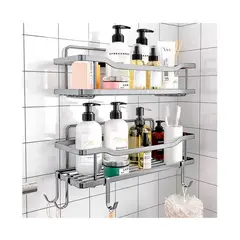 GENERICO - Set 2 Organizador De Ducha Con Adhesivo Inoxidable Gris