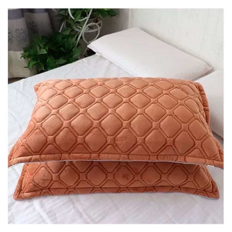 GENERICO - Pack De 2 Almohadas + 2 Fundas Mostaza