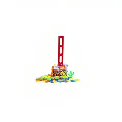 OEM - TREN ELECTRICO PARA NIÑOS CON 80 BLOQUES DE DOMINO
