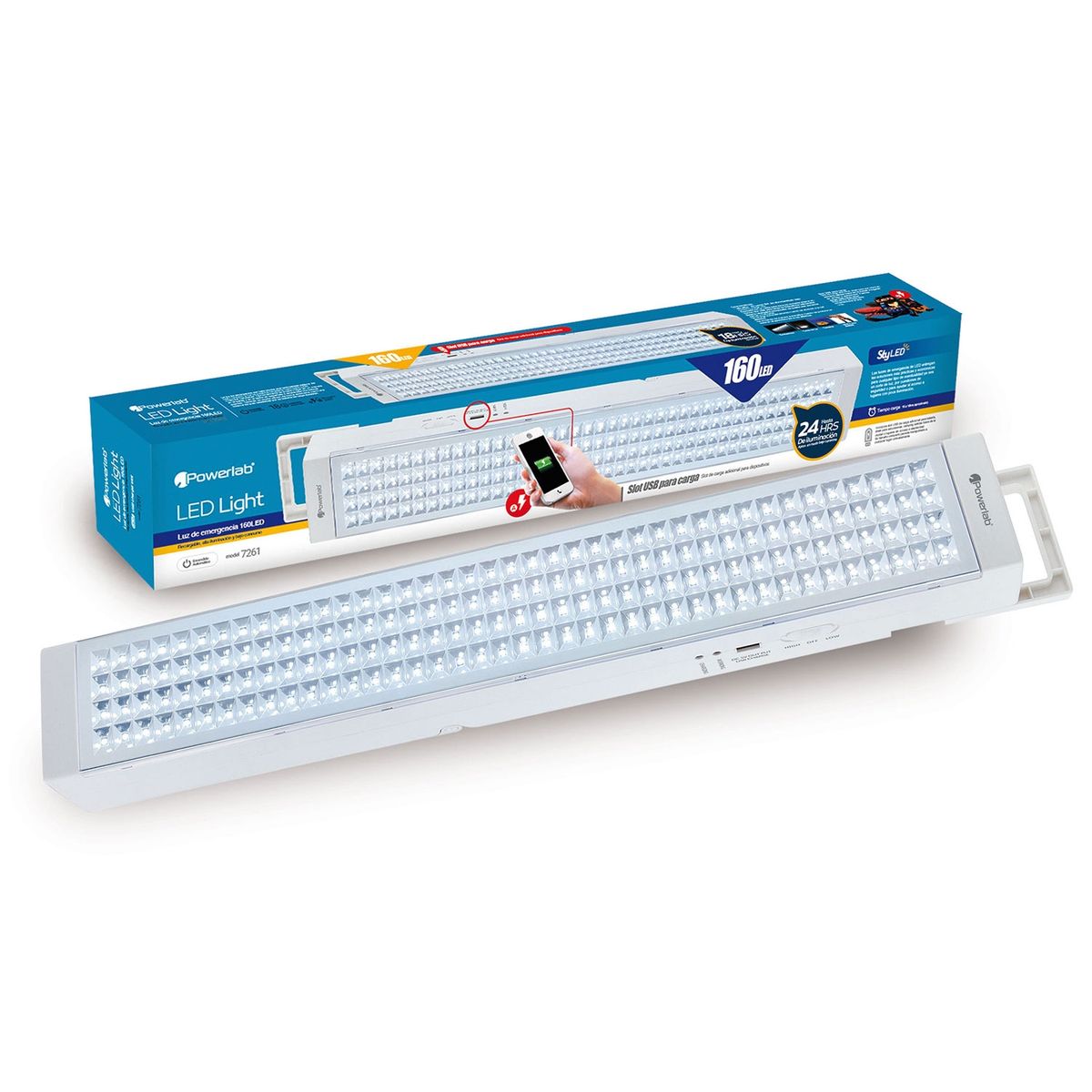POWERLAB - Luz emergencia Powerlab 120 LED 7260