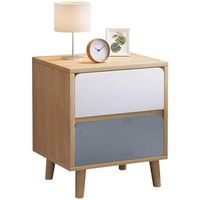 Velador Nordic 2 Gavetas Blanco/Gris