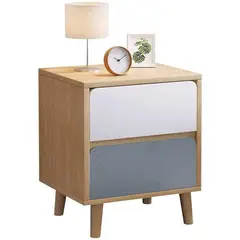 CORI CORI - Velador Nordic 2 Gavetas Blanco/Gris