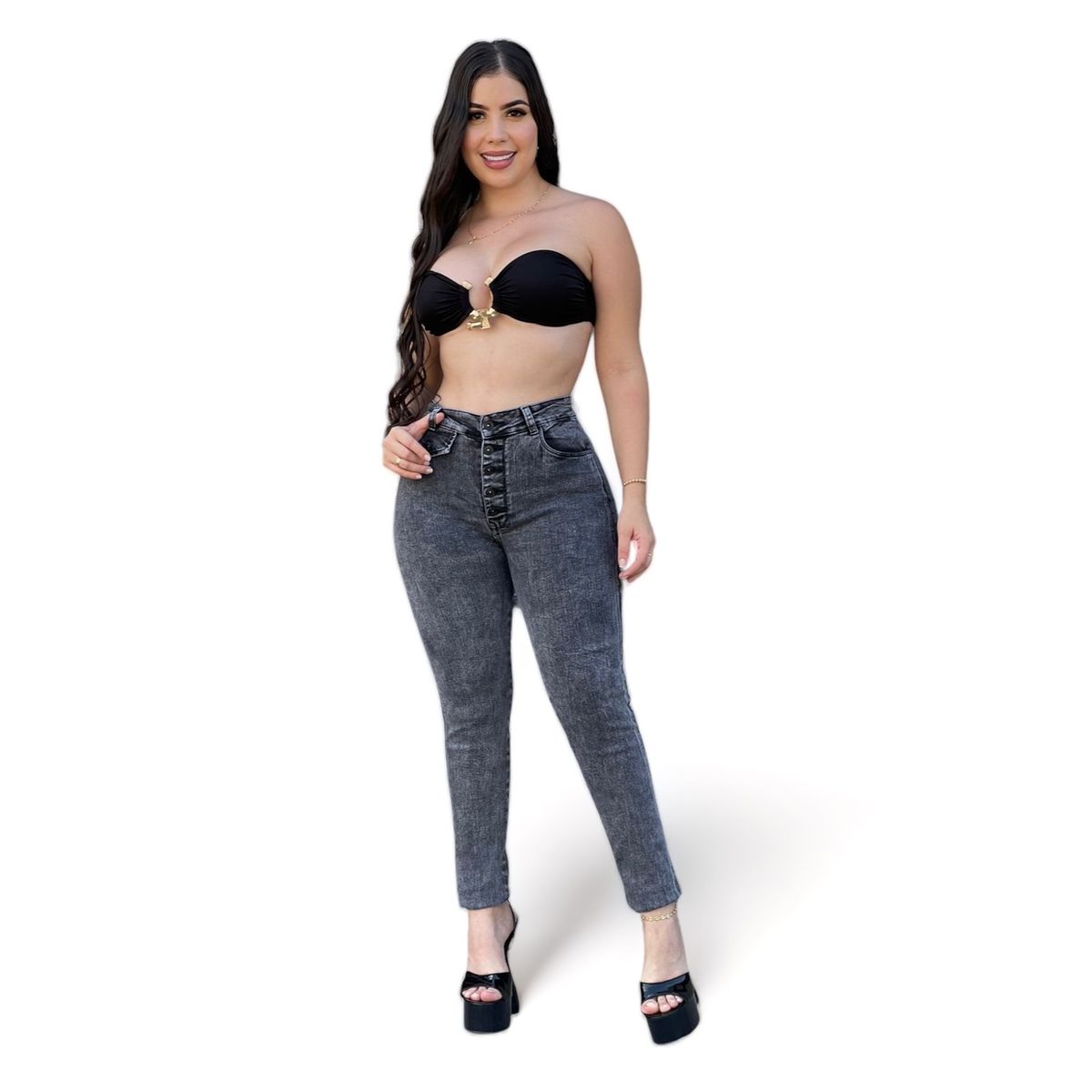 CINTURA SONADA - Jeans Skinny Mujer Push Up Gris