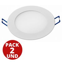 Panel Led Redondo 6w Embutido Megabright LUZ CALIDA PACK 2 UND