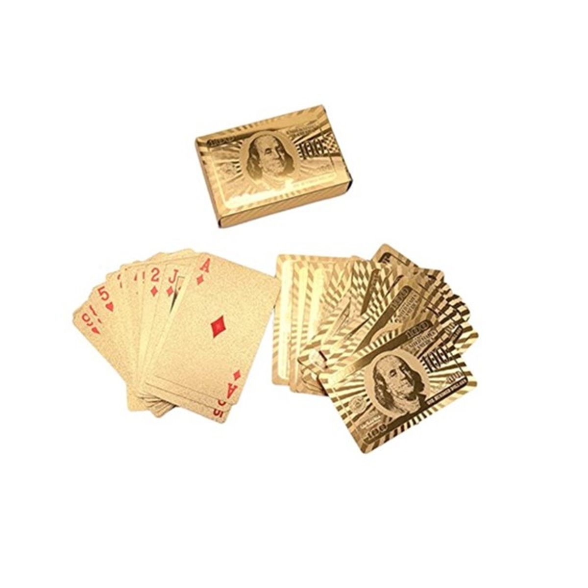 VADELL - JUEGO DE NAIPES A PRUEBA DE AGUA PAPEL ALUMINIO DORADO 24 K…