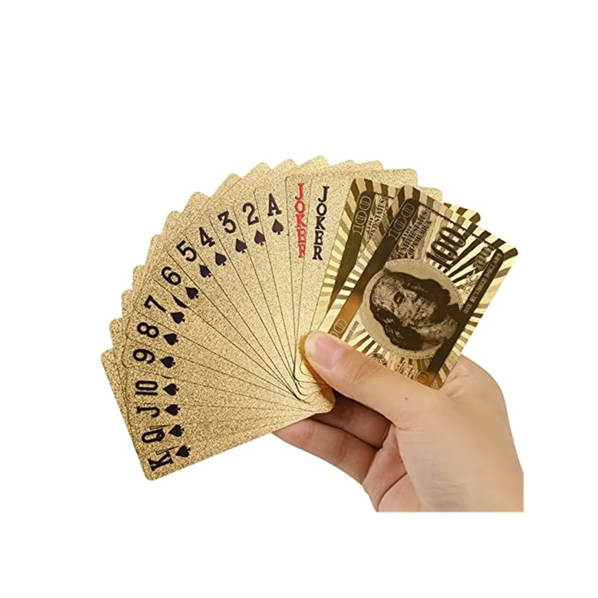 VADELL - JUEGO DE NAIPES A PRUEBA DE AGUA PAPEL ALUMINIO DORADO 24 K…