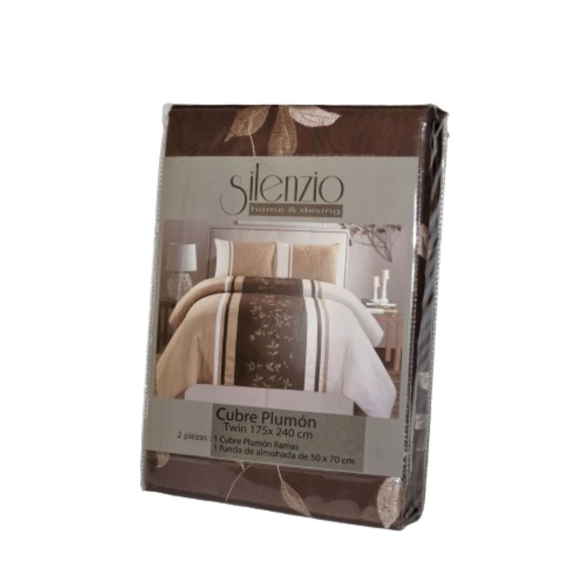 SILENZIO - Funda de Plumón Diseño Ramas 1 1/2 Plaza