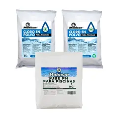 MOHICAN - PROMO 2 CLORO TRIPLE ACCIÓN 1KG + 1 SUBE PH PISCINAS 1KG