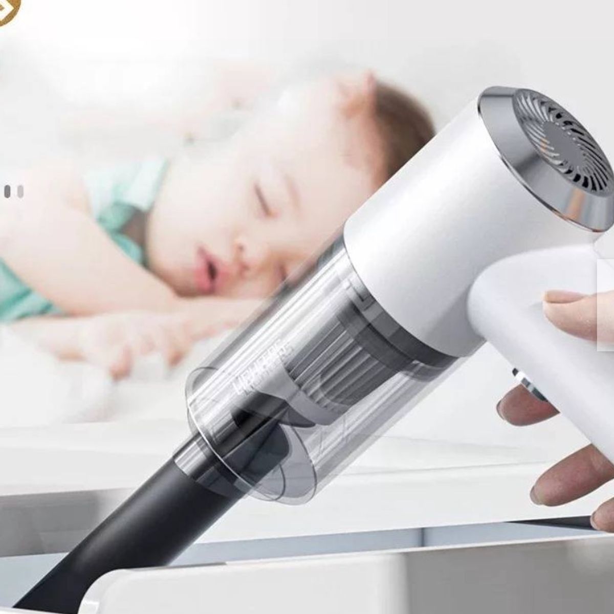 GENERICO - Mini Aspiradora Portátil Recargable Auto Casa 2en1 BLANCO