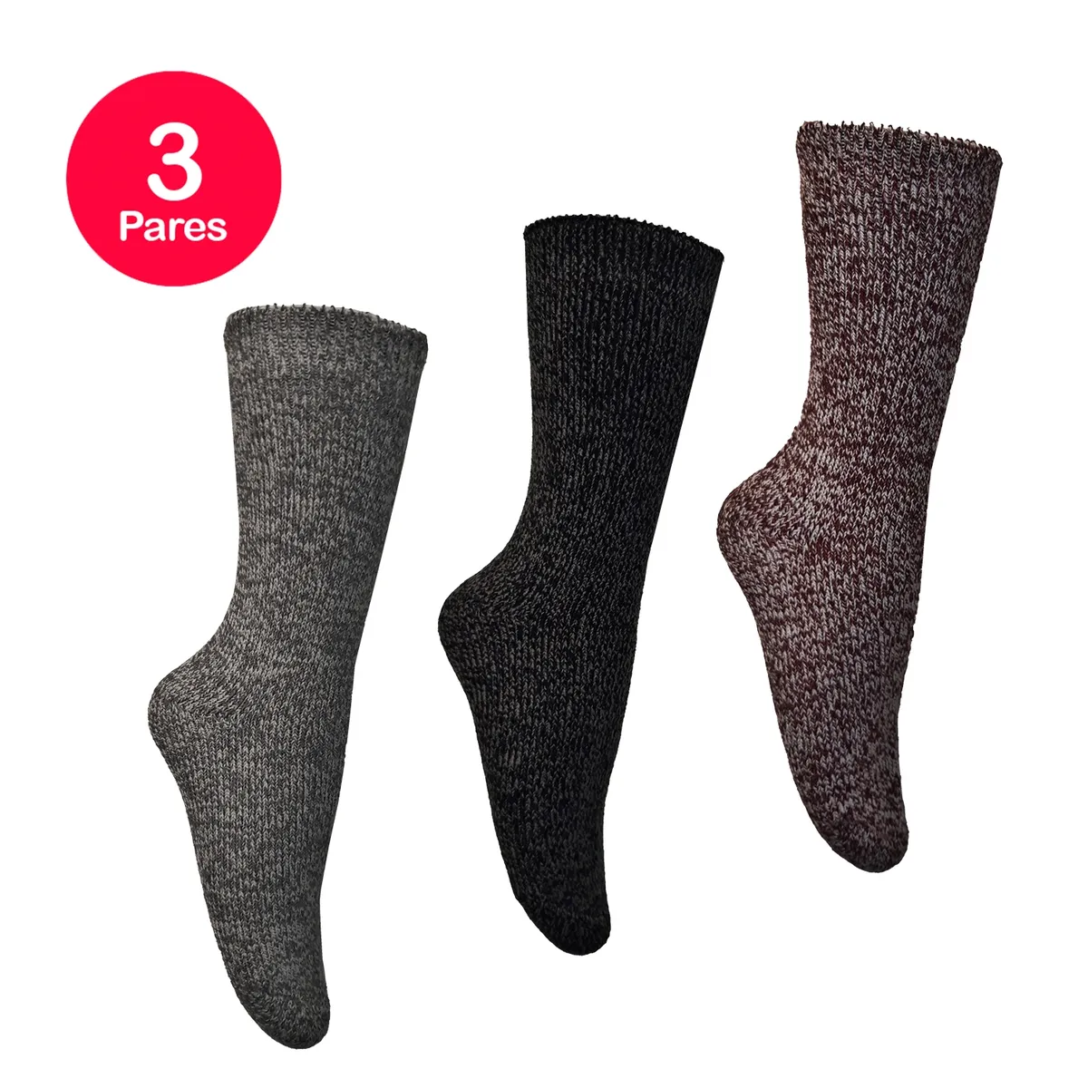MIKE'S - Calcetín Mujer Ultra Térmico Cardado Mike`s Pack 3 MIKE'S