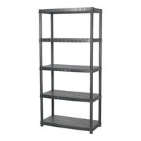 Estante Repisa Rack Plastico 5 Niveles 85X40X185Cm Negro