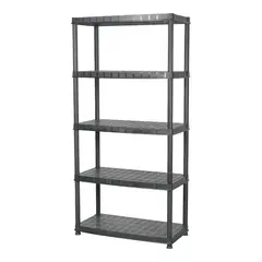 RAM - Estante Repisa Rack Plastico 5 Niveles 85X40X185Cm Negro