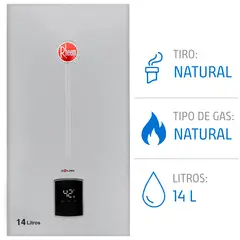 RHEEM - Calefont 14 litros Gas natural Tiro Natural