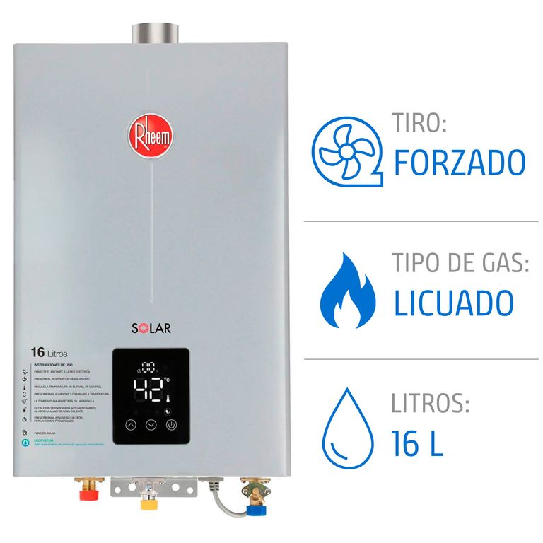 Calefont 16 litros Gas licuado Tiro forzado
