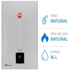 RHEEM - Calefont 16 litros Gas natural Tiro Natural