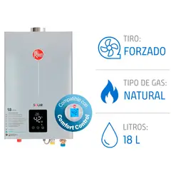 RHEEM - Calefont 18 litros Gas natural Tiro forzado