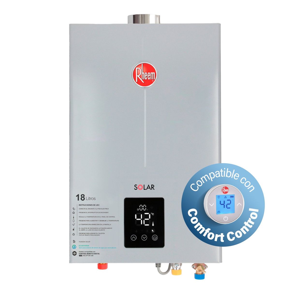 RHEEM - Calefont 18 litros Gas natural Tiro forzado Rheem