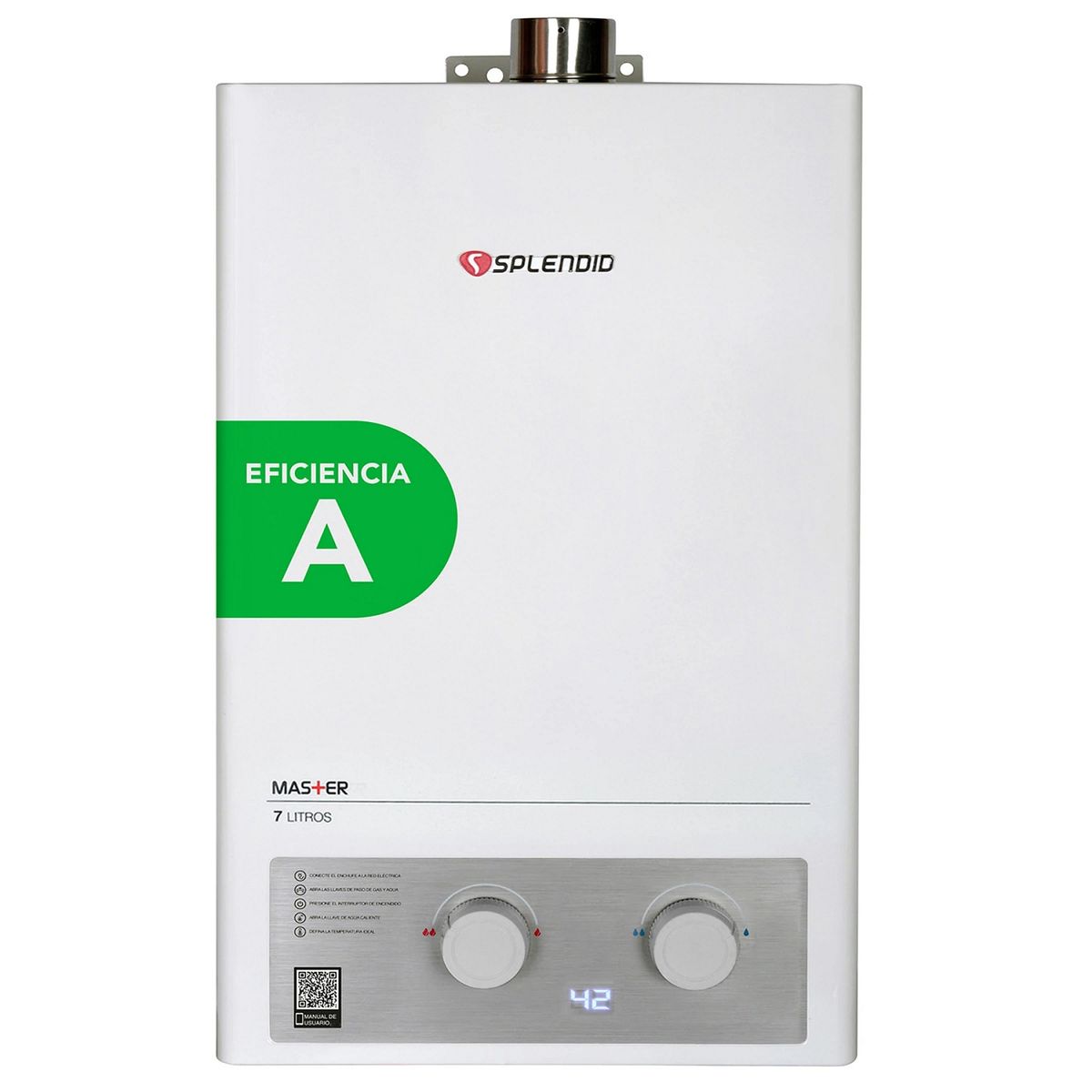 SPLENDID - Calefont 7 litros Gas licuado Tiro forzado Splendid
