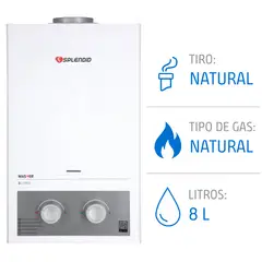 SPLENDID - Calefont 8 litros Gas natural Tiro natural