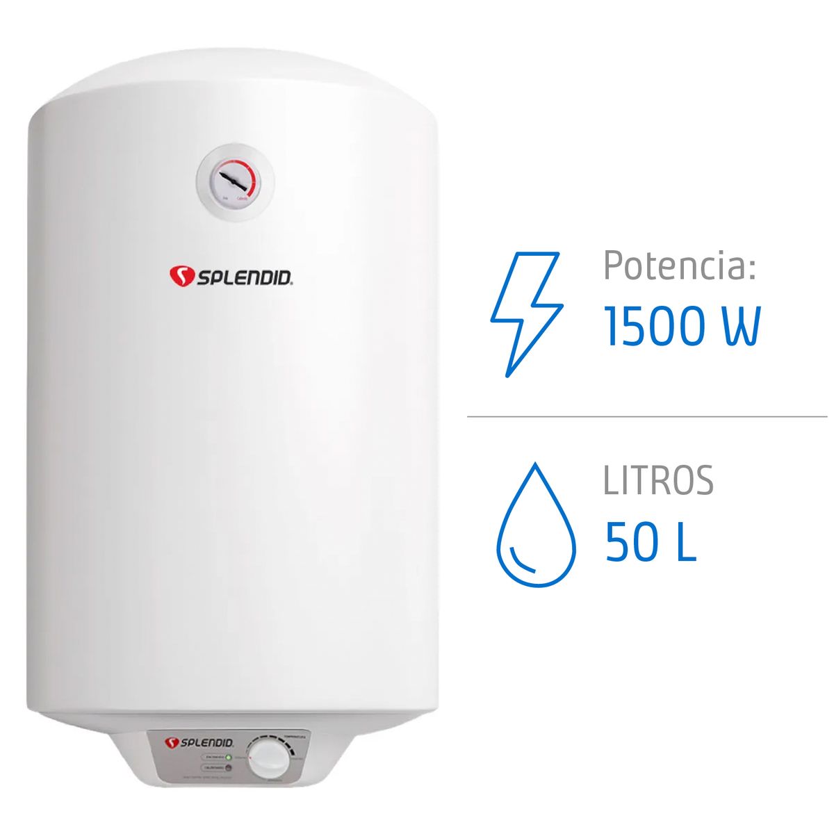 Termo eléctrico mural 50 litros Splendid, marca SPLENDID - Foto Principal