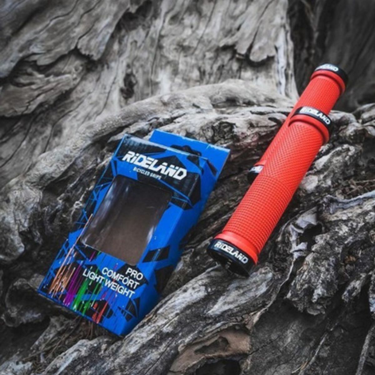 RIDELAND - Puños De Bicicleta Rideland Con Fijación Rojo