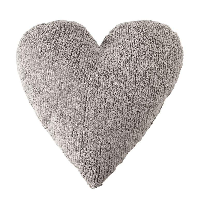 SUR DISEÑO - Cojín Corazón Gris Claro 50 x 45cm