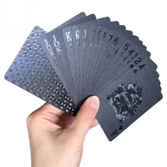 VADELL - JUEGO DE NAIPES NEGROS A PRUEBA DE AGUA 24 K