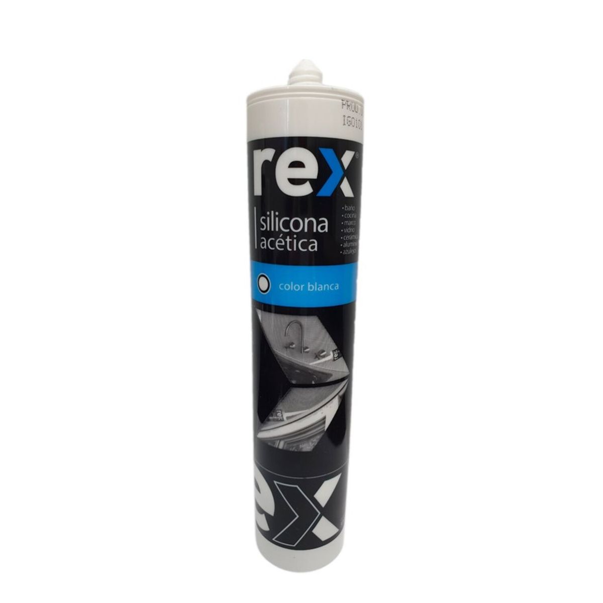 GENERICO - Silicona Acética Blanca con Fungicida Rex Cartucho 300 ml