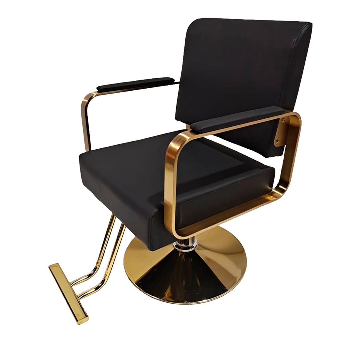 IMPOSALON - silla de peluqueria Hidraulica negro con dorado