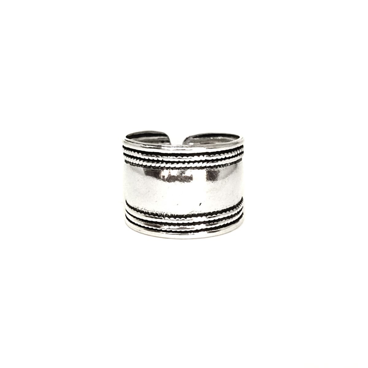 COGGIOLA - Anillo Liso Ancho Plata Fina 925 envejecida